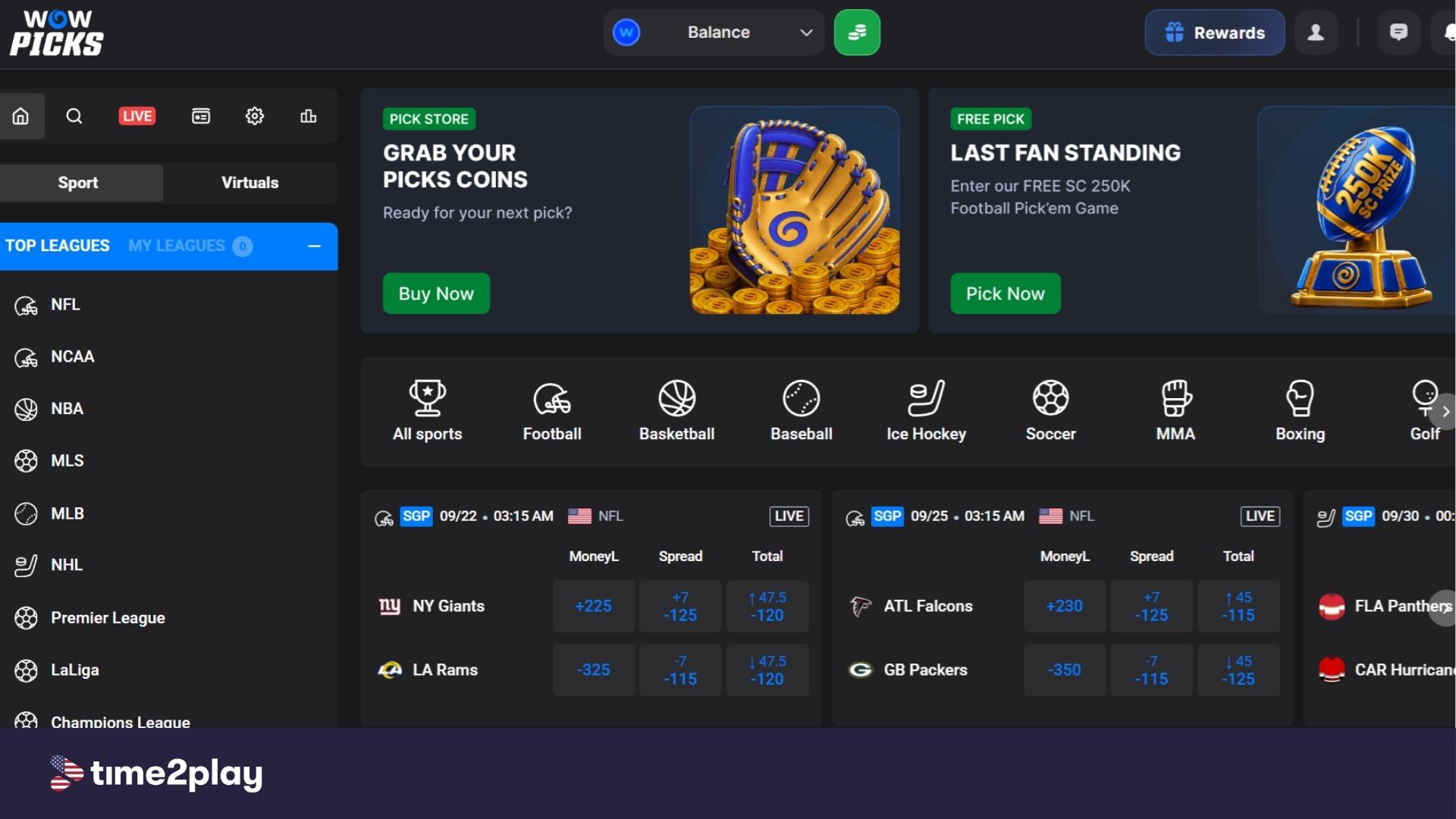 WOW Picks homepage