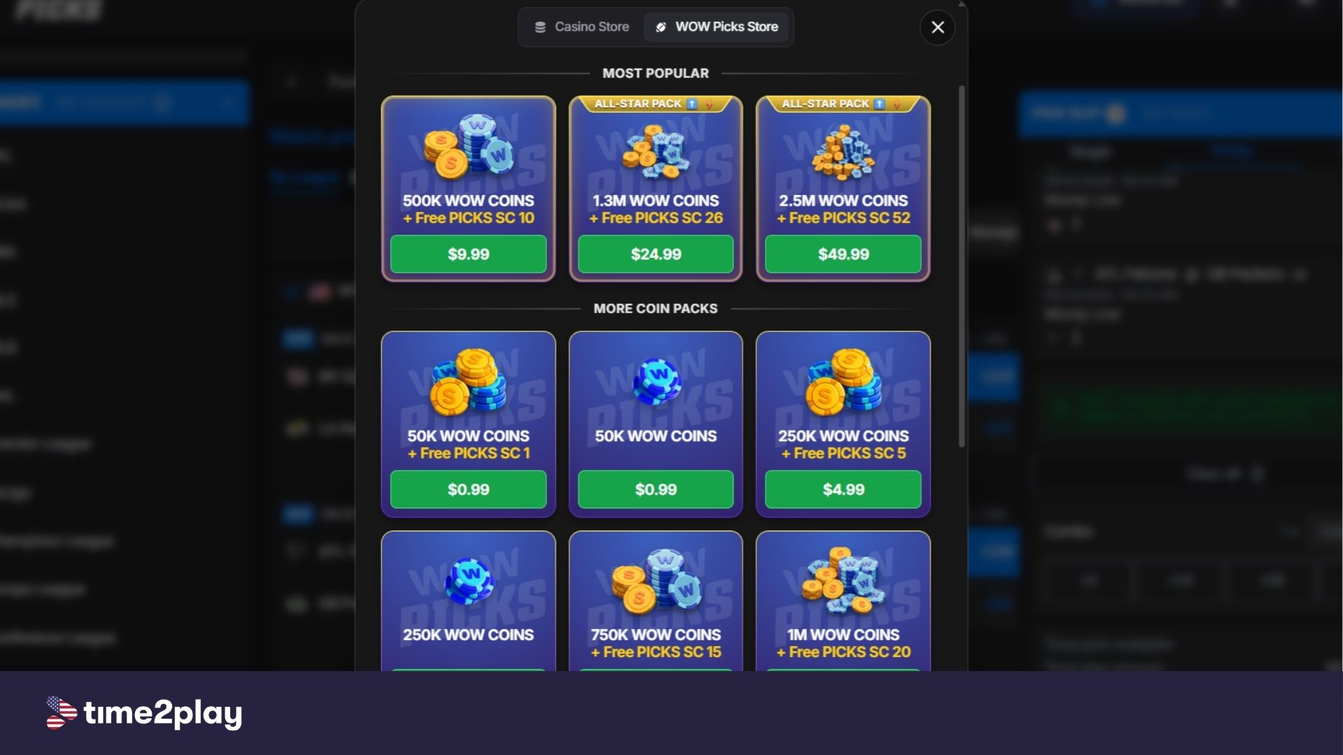 WOW Picks coin store