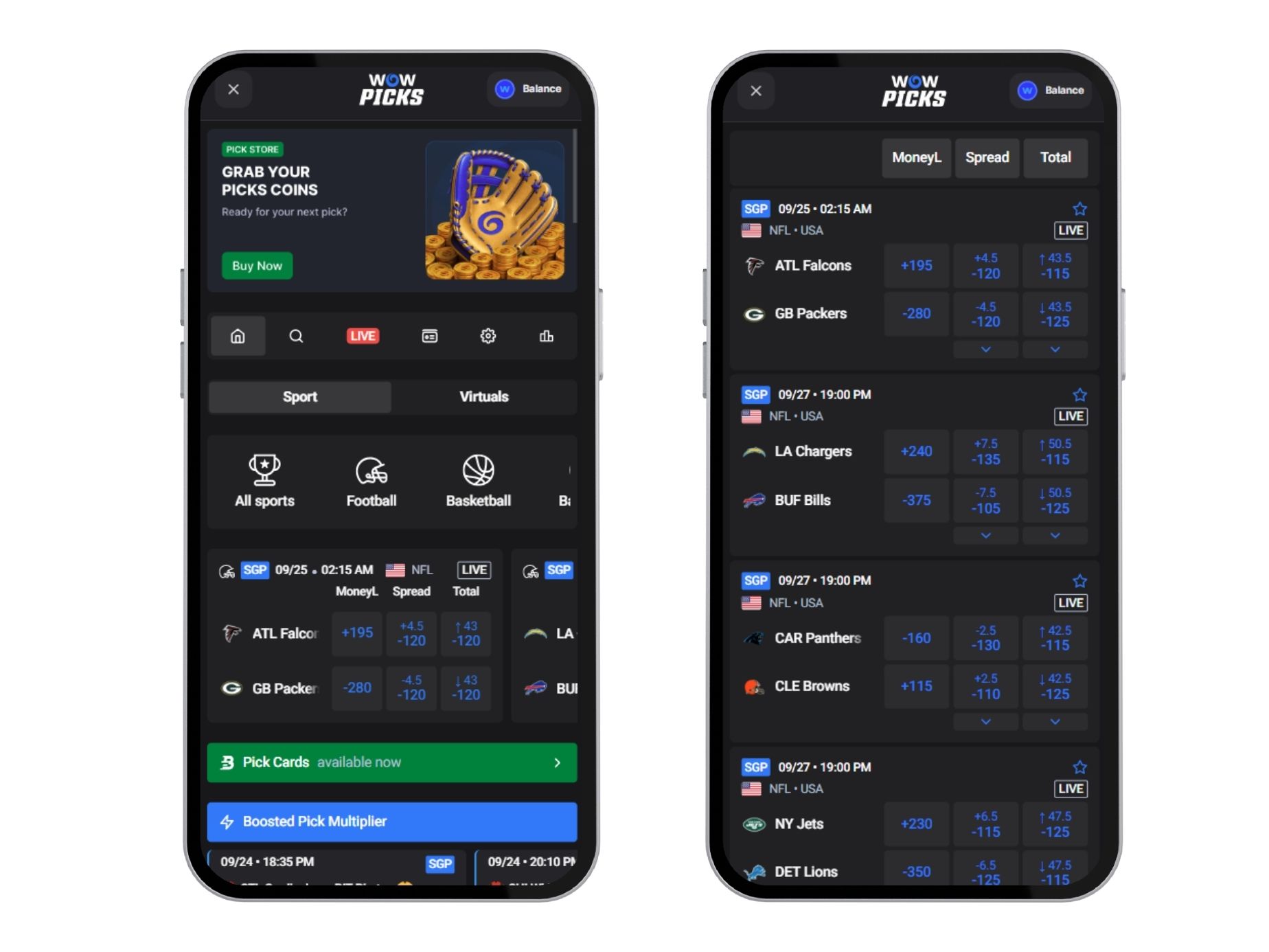 WOW Picks mobile screenshot
