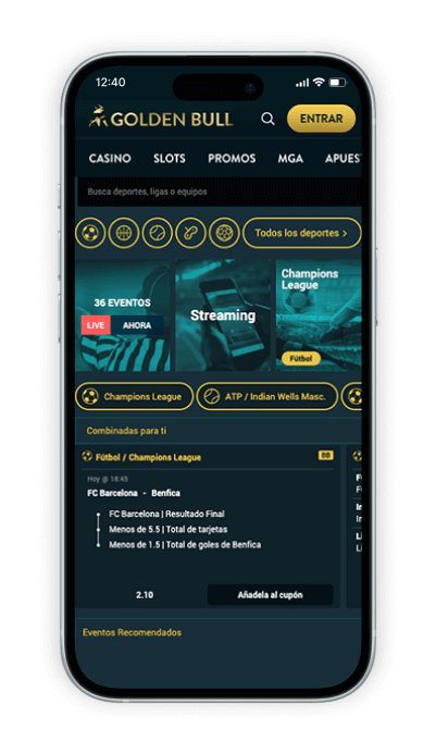 Imagen de la plataforma de Golden Bull