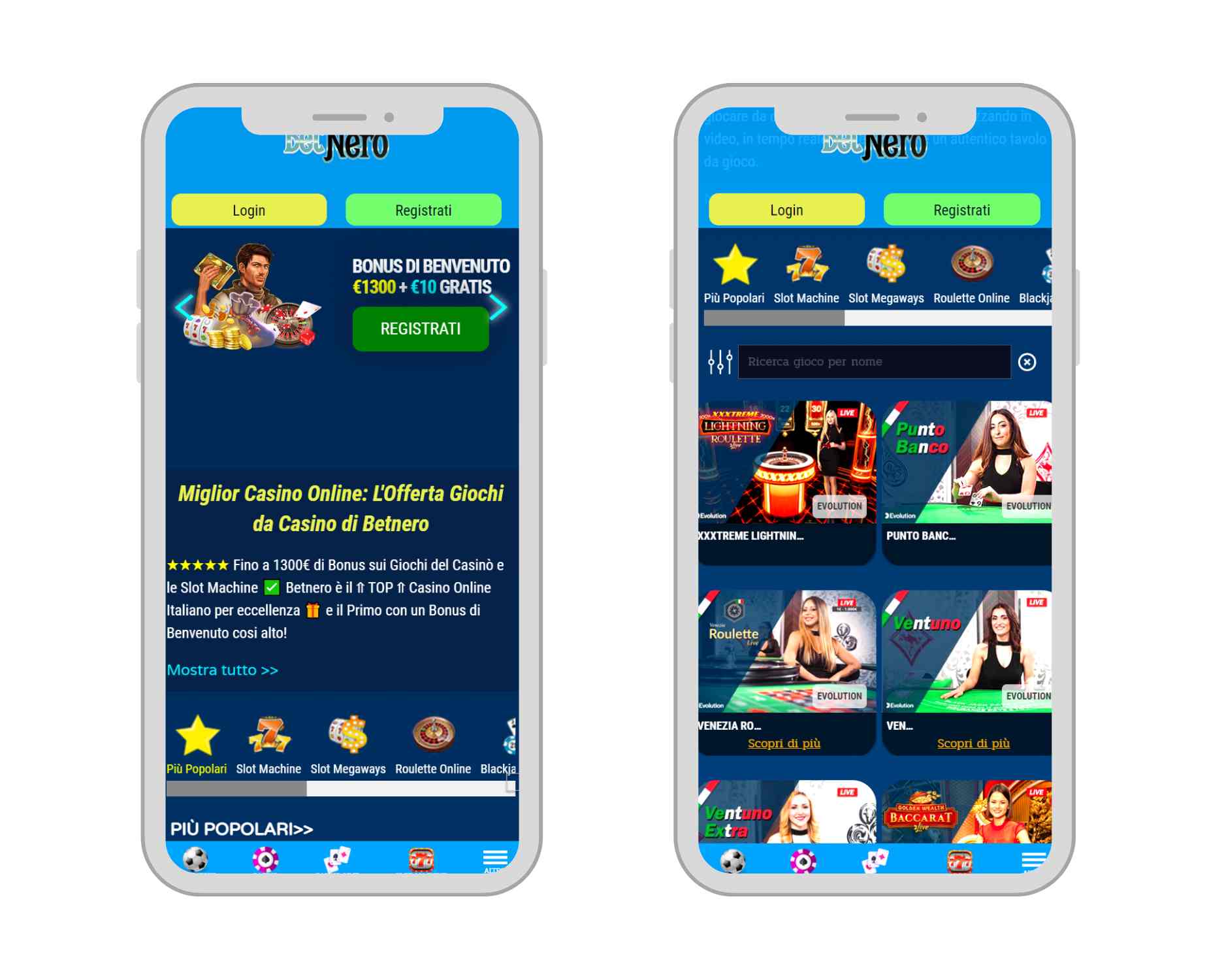 BetNero casinò mobile