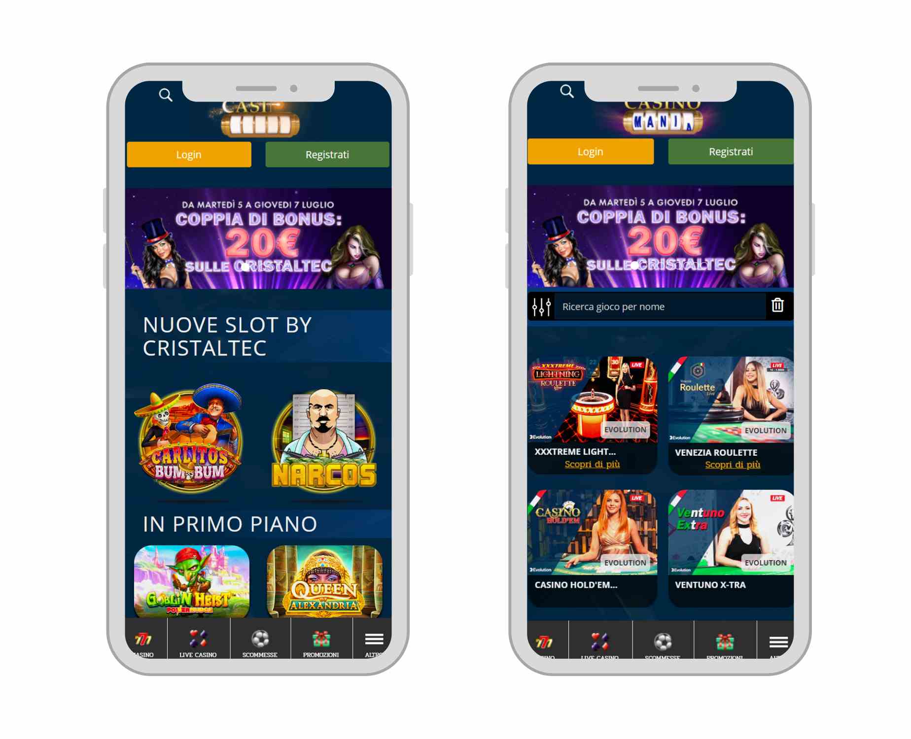 Casinomania casinò mobile