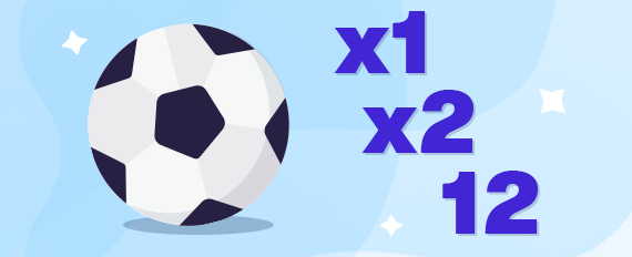 Un pallone da calcio e le sigle x1, x3, 12 a simboleggiare il mercato Doppia Chance dei siti scommesse calcio