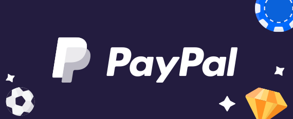 Il logo di PayPal, una fiche, un pallone da calcio e un diamante