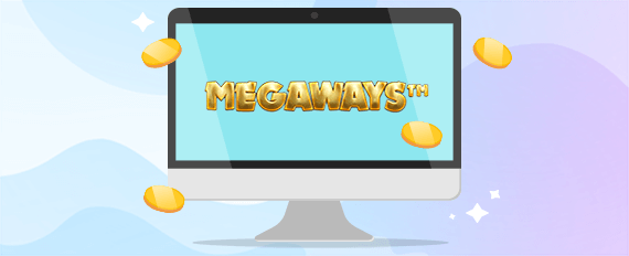 Lo schermo di un computer con delle monete e sullo schermo la scritta "Megaways"