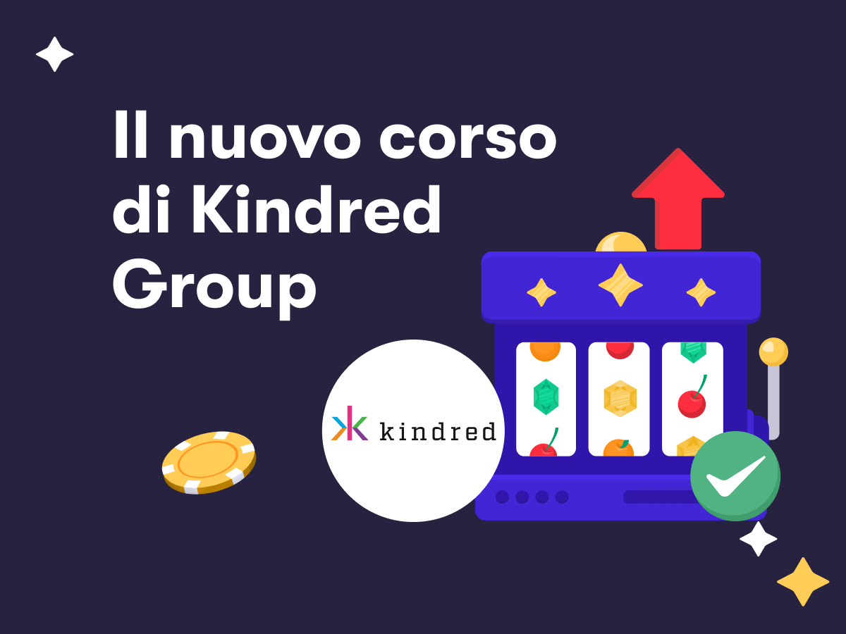 Il nuovo corso di Kindred Group, il logo Kindred e una slot machine