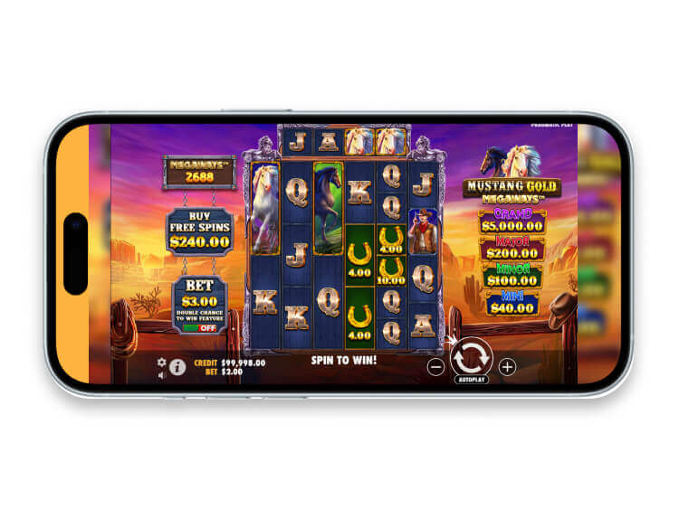 La slot mobile Mustang Gold Megaways