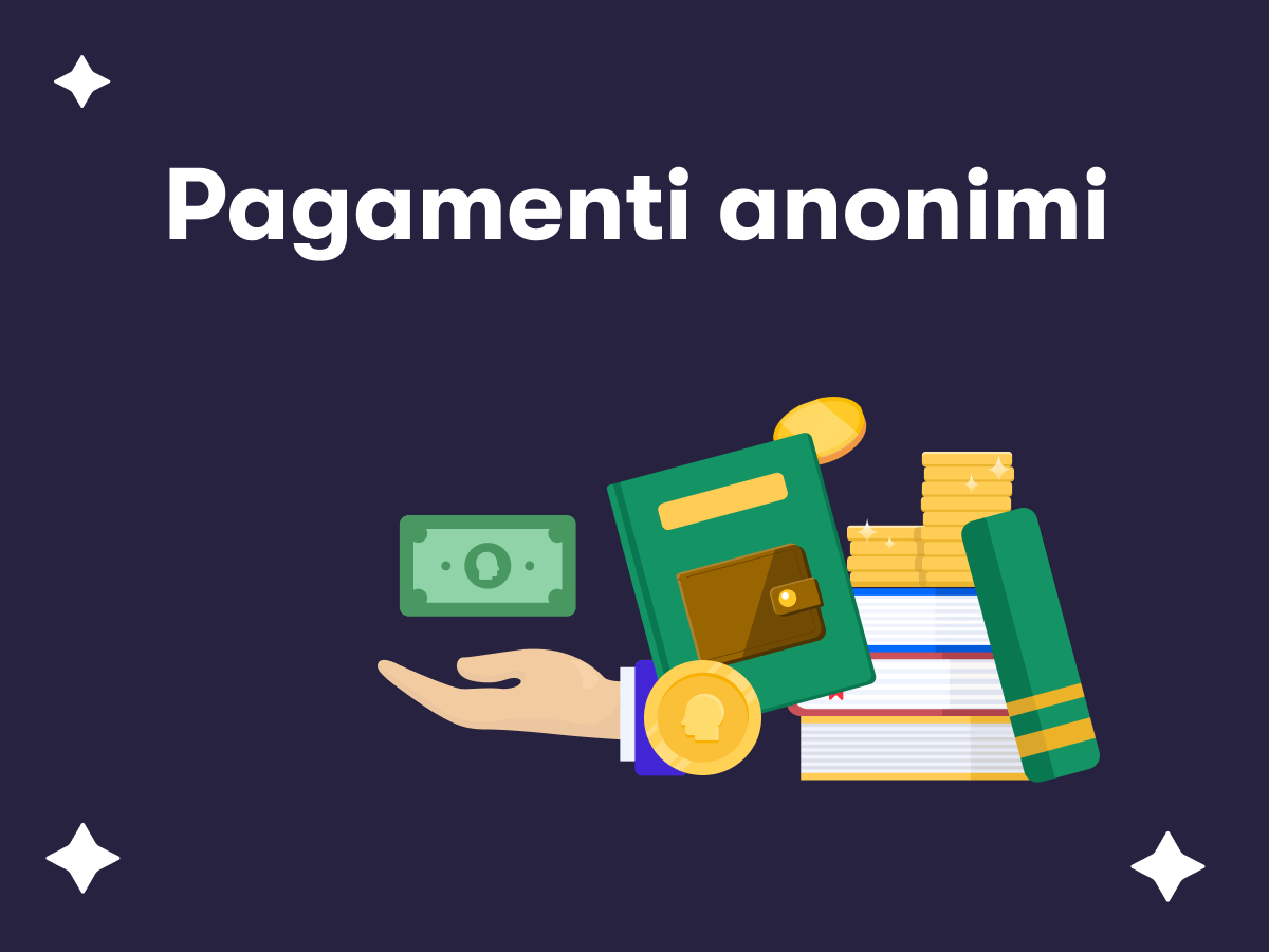 Pagamenti anonimi, una banconota, dei libri contabili un portafoglio e delle monete d'oro