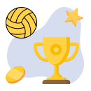 Un pallone da pallanuoto e un trofeo