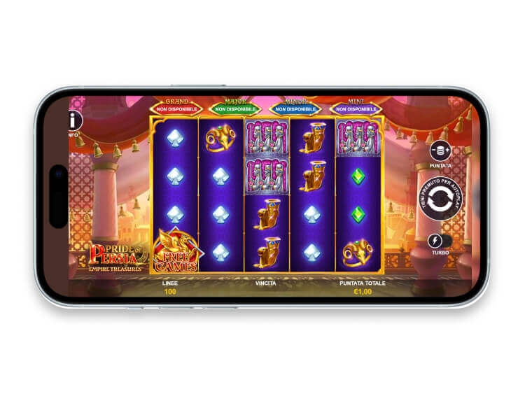 La slot mobile Pride of Persia Empire Treasures