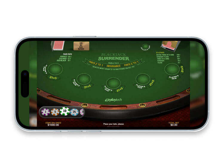 Blackjack Surrender Multi Hand mobile