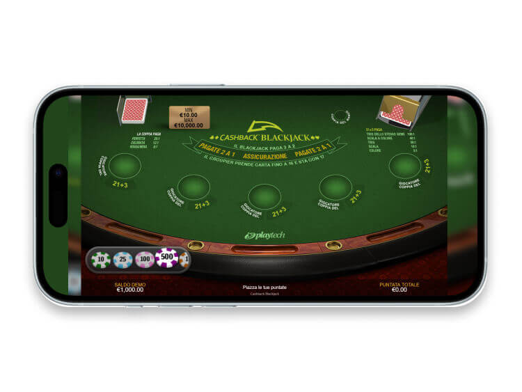 Cashback Blackjack mobile