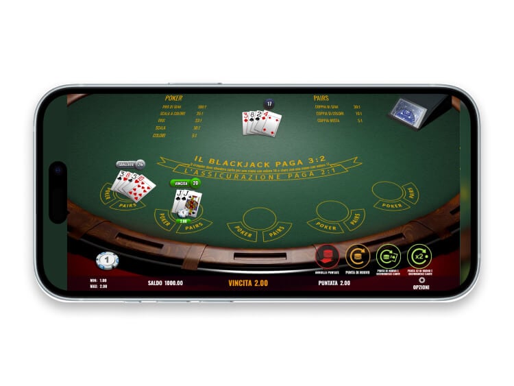 5 Hand Blackjack su app mobile