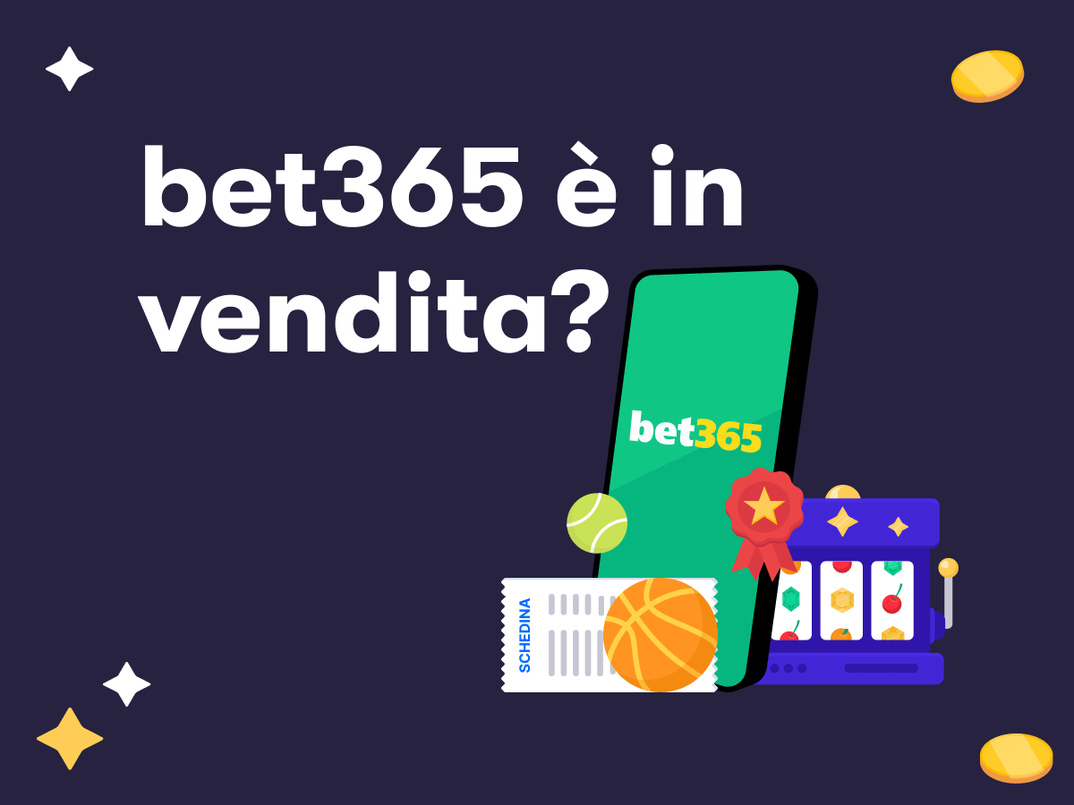 Il logo di bet365, una slot, una schedina scommesse, una coccarda, palle da tennis e da basket e delle fiche