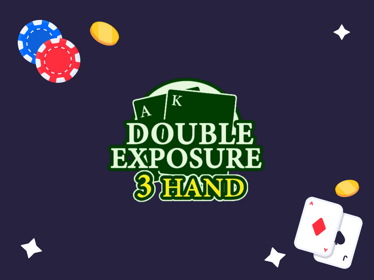 Blackjack Double Exposure 3 Hand, due carte da gioco e delle fiches