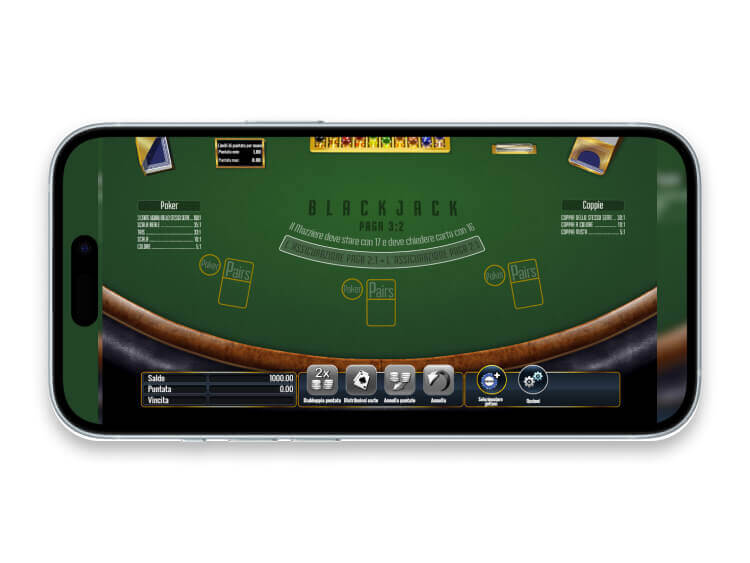 Blackjack Poker & Pairs su app mobile