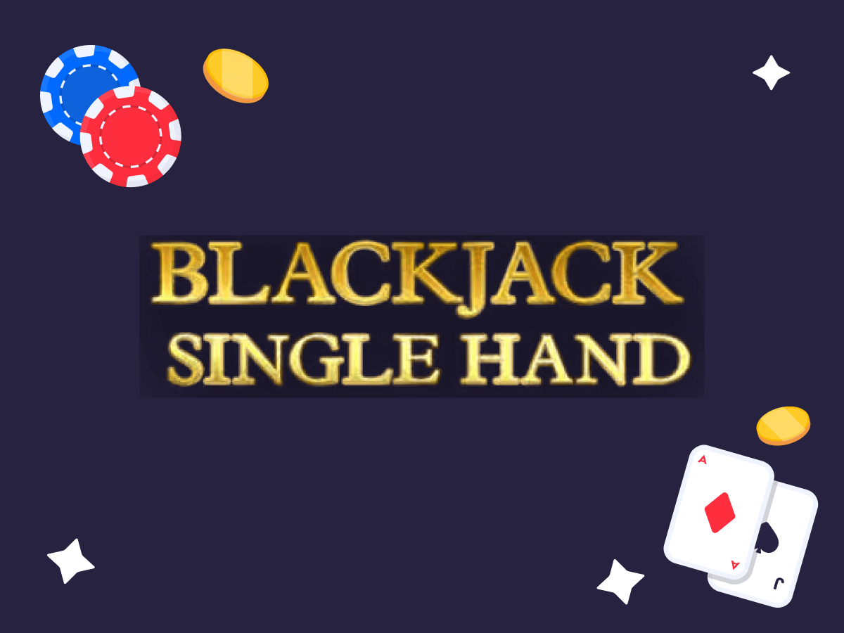 Blackjack Single Hand, due carte da gioco e due fiches