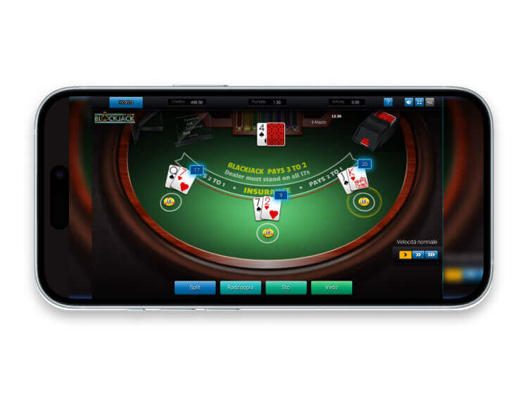 Lux Blackjack 6 Decks su app mobile