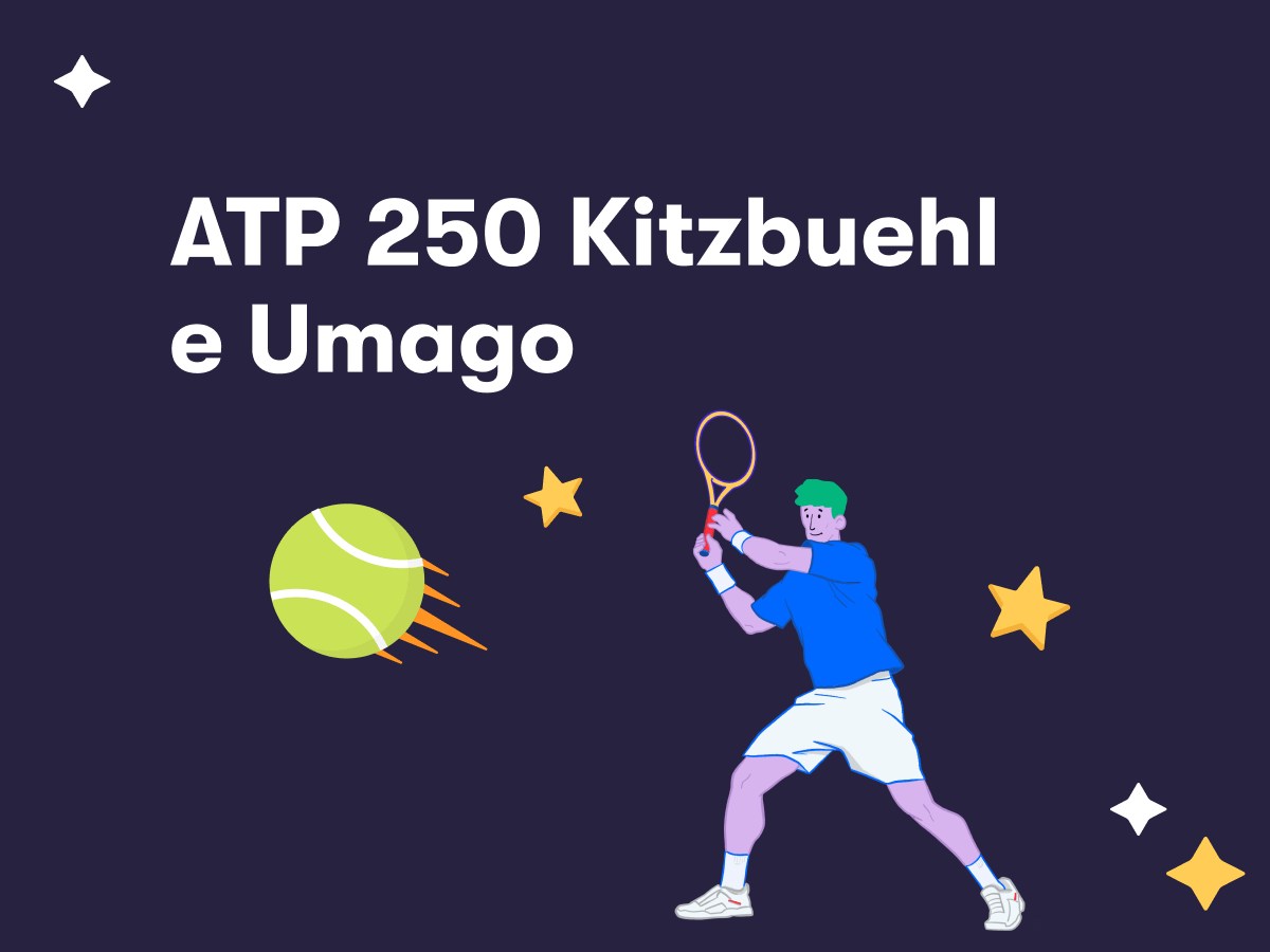 ATP 250 Kitzbuehl e Umago, un tennista in azione, una pallina da tennis