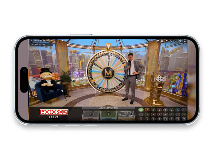 Il game show Monopoly Live su mobile