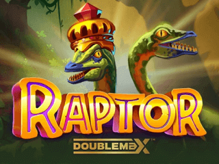Il logo della slot Raptor Doublemax