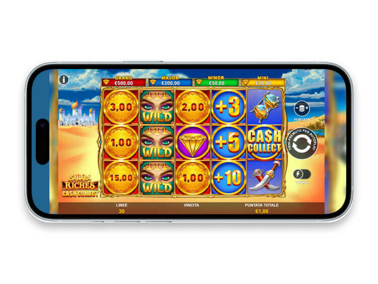 La slot mobile Sahara Riches Cash Collect