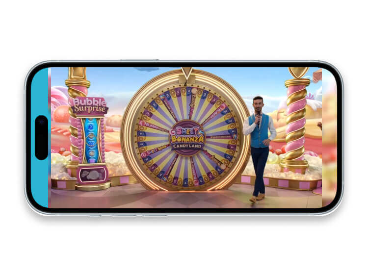 Il game show Sweet Bonanza Candyland su mobile
