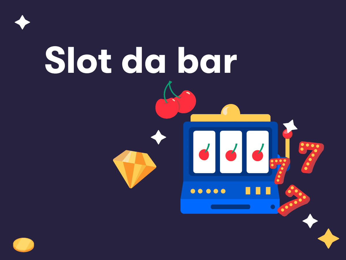 Slot da bar, una slot machine, delle ciliegie, un diamante, tre 7