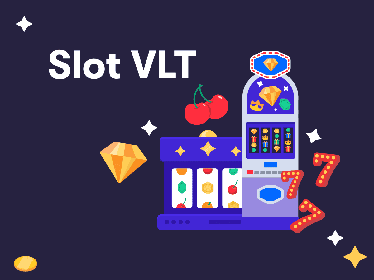 Slot VLT, una slot machine con totalizzatore, dei 7, delle ciliegie e un diamante