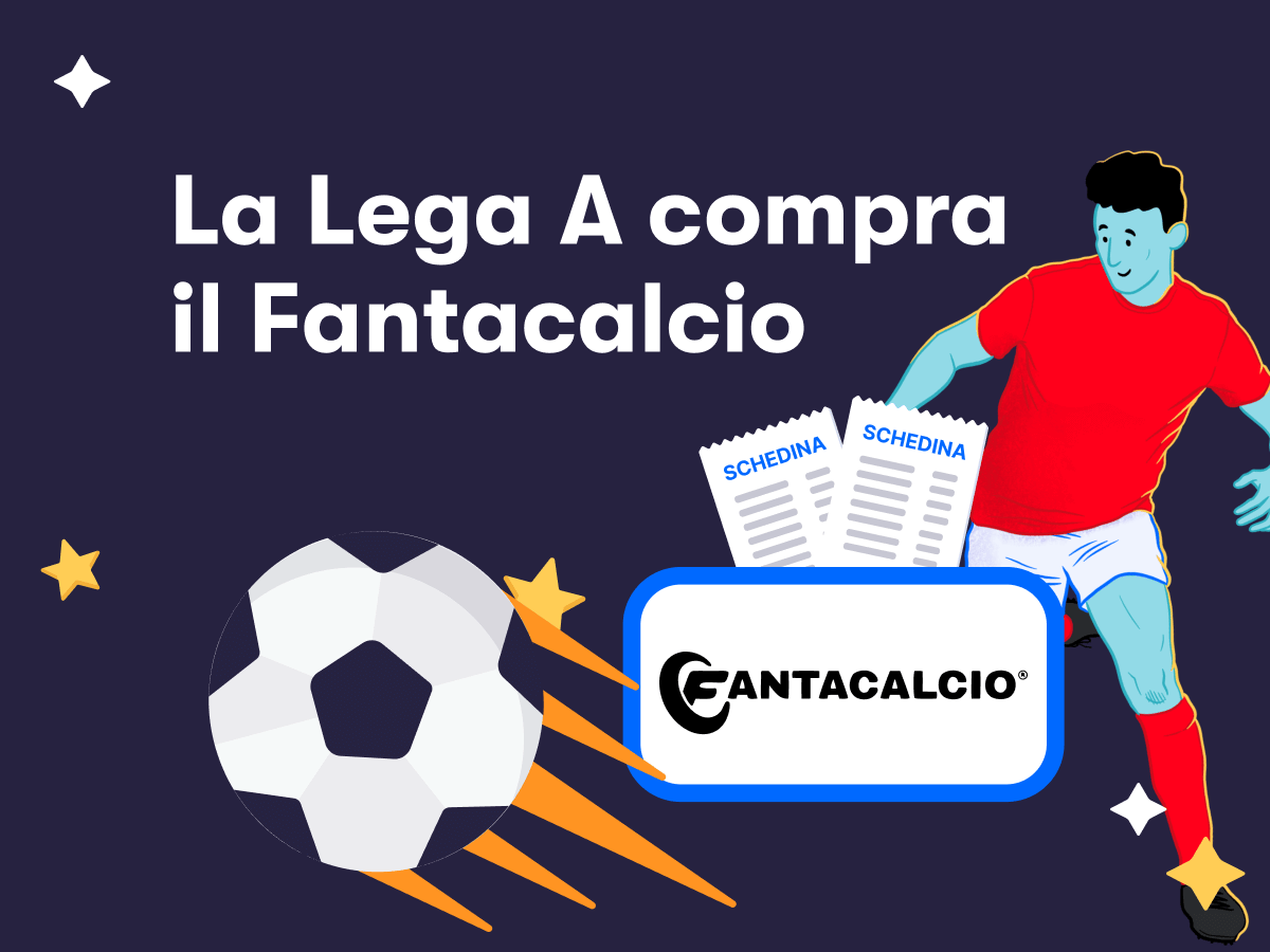 La Lega A compra il Fantacalcio, il logo del Fantacalcio, un calciatore in azione
