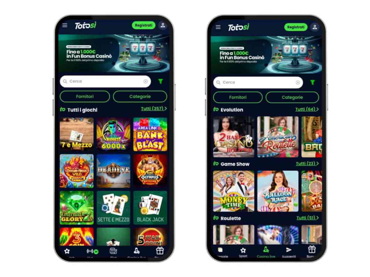 Il casinò Totosì mobile