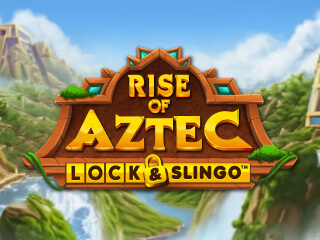 Il logo della slot Rise of Aztec Lock & Slingo