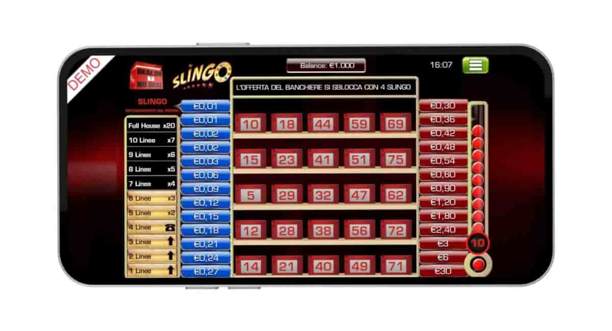 Slingo Deal or no Deal mobile