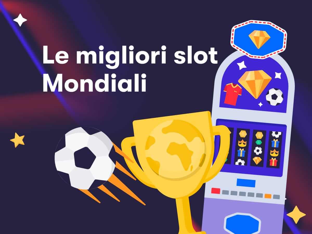 Le migliori slot Mondiali, una slot machine, un pallone da calcio, una coppa