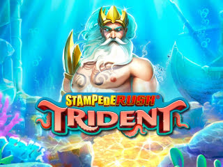 Il logo della slot Stampede Rush Trident
