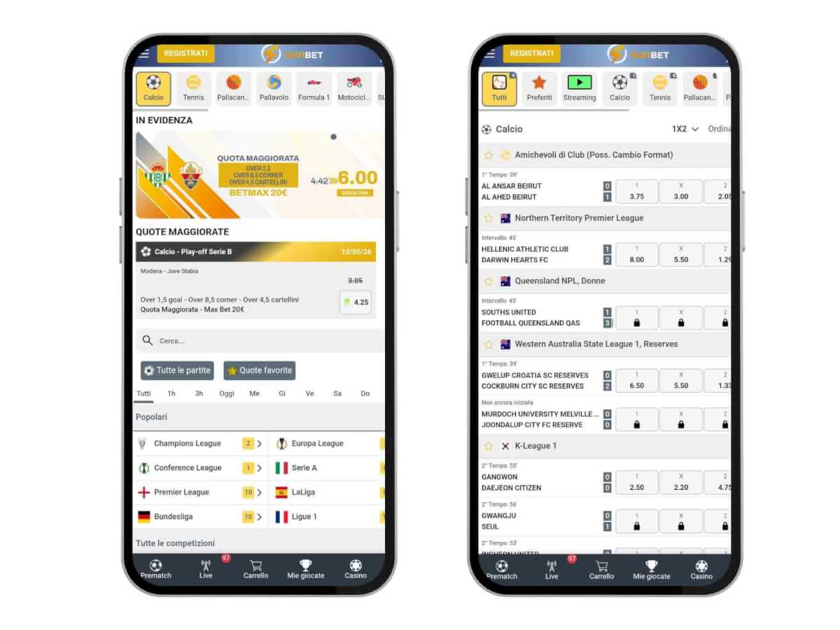 Il bookmaker Sunbet mobile