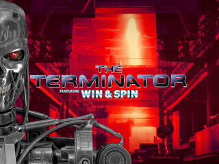 Il logo della slot The Terminator Win And Spin
