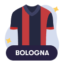Una maglia da calcio stilizzata con i colori del Bologna