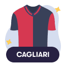 Una maglia da calcio stilizzata con i colori del Cagliari