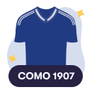 Una maglia da calcio stilizzata con i colori del Como
