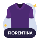 Una maglia da calcio stilizzata con i colori della Fiorentina