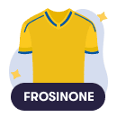Una maglia da calcio stilizzata con i colori del Frosinone