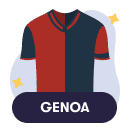 Una maglia da calcio stilizzata con i colori del Genoa