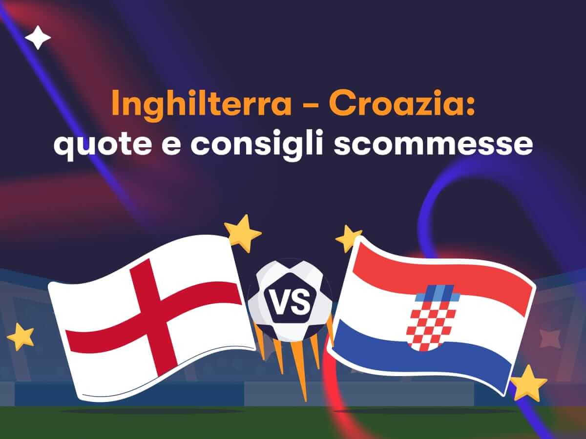 Inghilterra-Croazia: quote e consigli scommesse, le bandiere di Inghilterra e Croazia ai Mondiali di calcio 2026