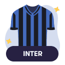 Una maglia da calcio stilizzata con i colori dell'Inter