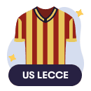 Una maglia da calcio stilizzata con i colori del Lecce