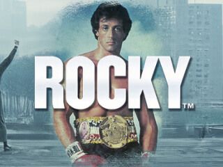 Il logo della slot Rocky