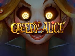 Il logo della slot Greedy Alice