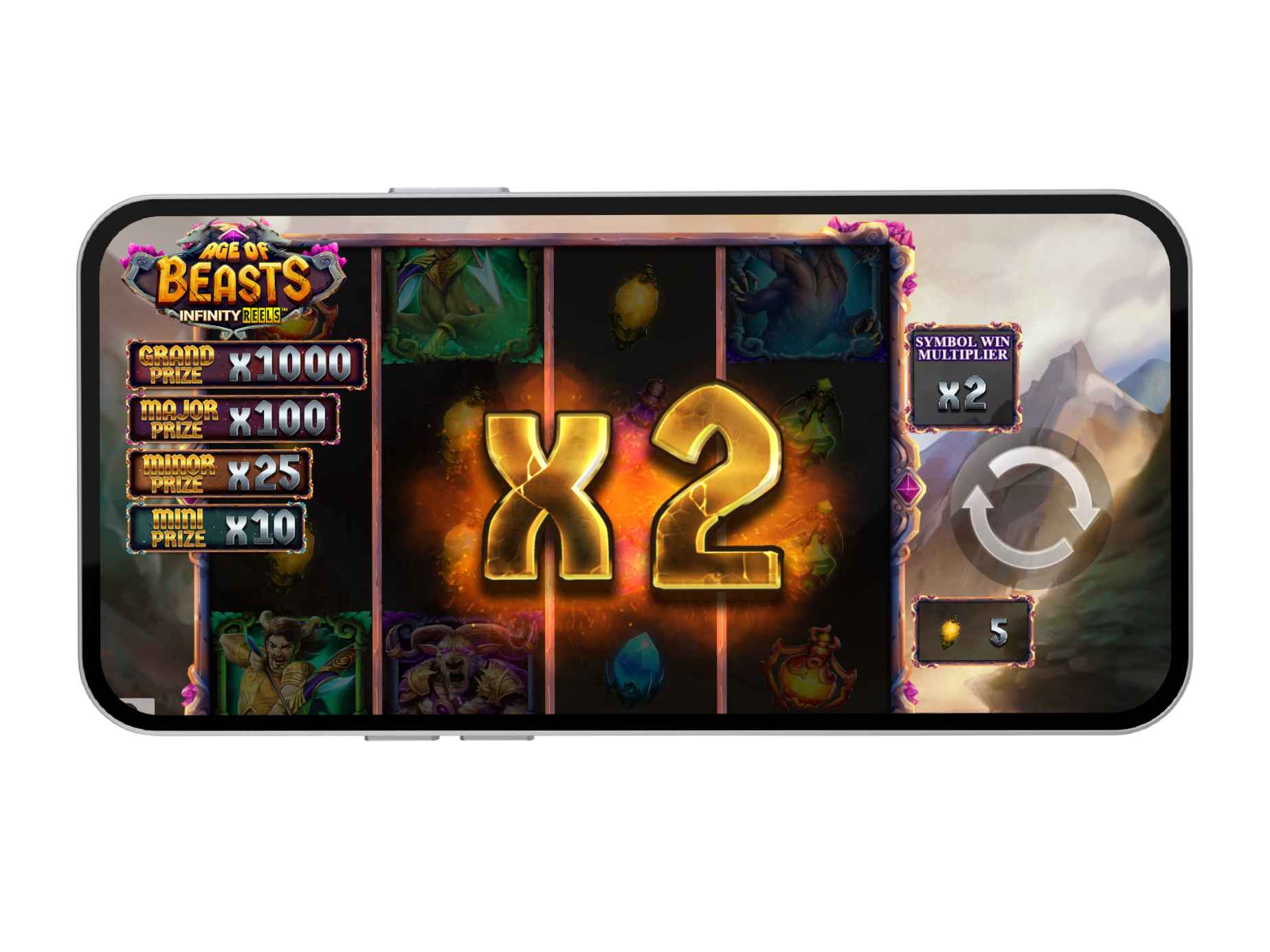La slot mobile Age of Beasts Infinity Reels