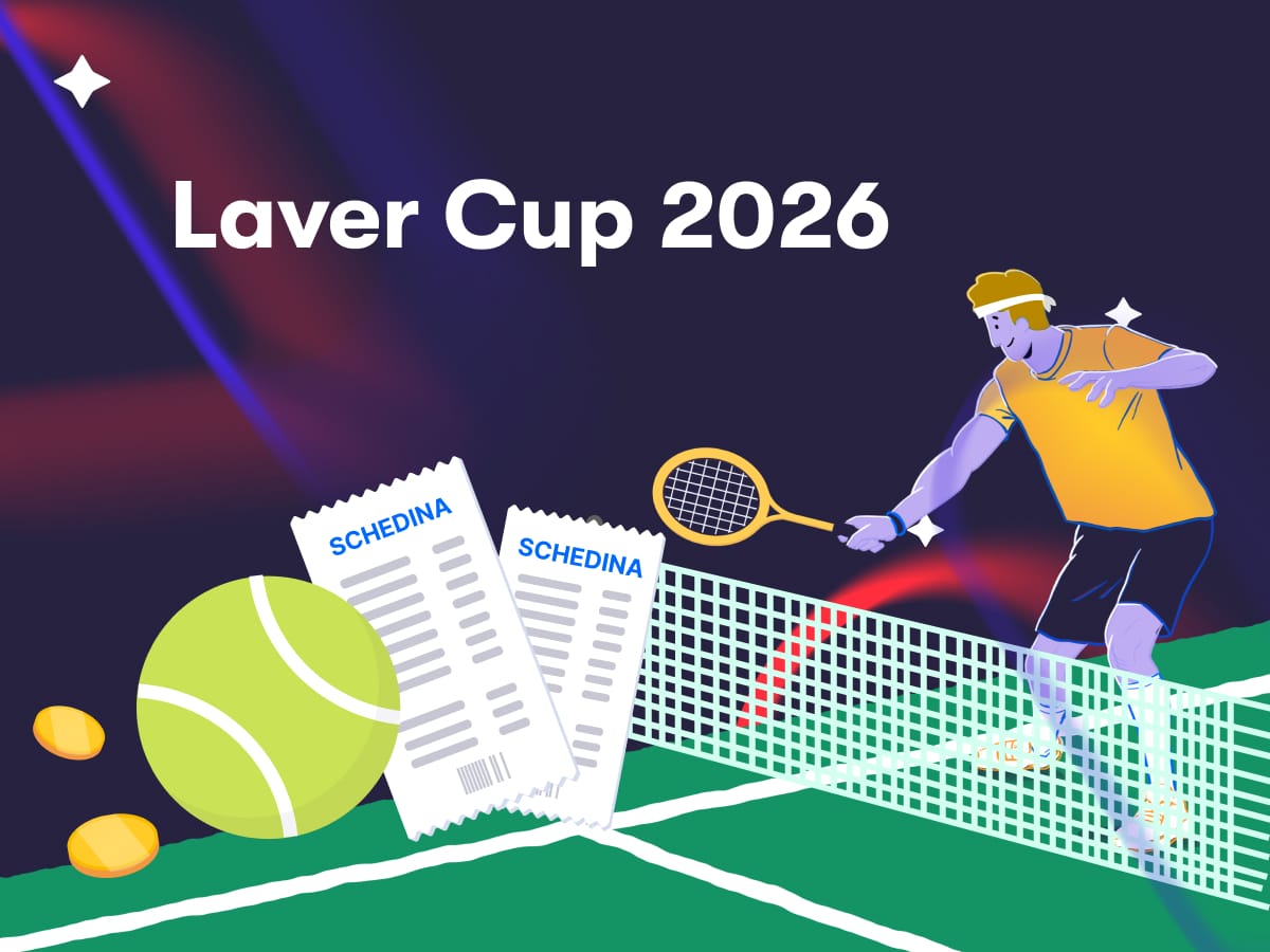 Laver Cup 2026, un tennista in azione, due schedine